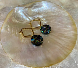 Abalone hoop earrings