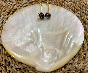 Tahiti fresh water pearl drop earrings
