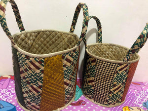 Handwoven pandan baskets/plant pot covers