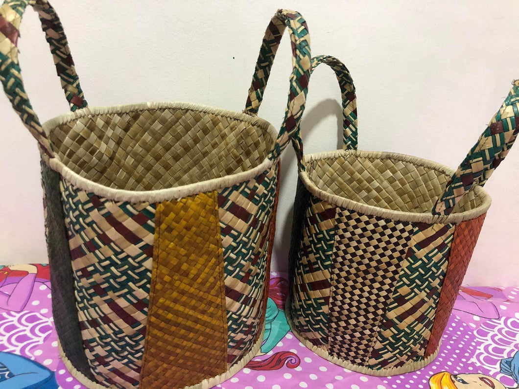 Handwoven pandan baskets/plant pot covers