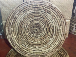 Handwoven round pandan placemats