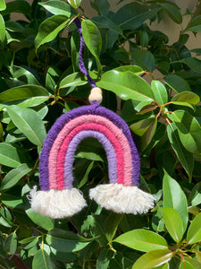 Macrame rainbow decorative hangers or car diffusers