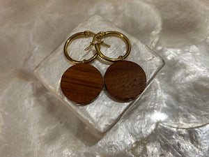 Wood hoop earrings