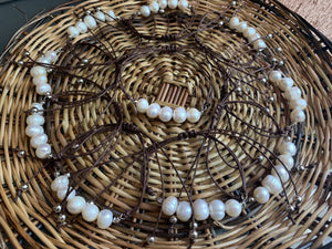 Macrame freshwater pearl bracelets - Claire's Handicrafts