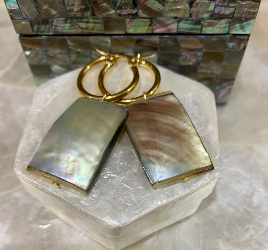Mother of pearl hoop earrings