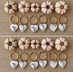 Chambered heart-shaped hoop earrings - Claire's Handicrafts