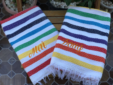 Personalized couple trambia towels - Claire's Handicrafts