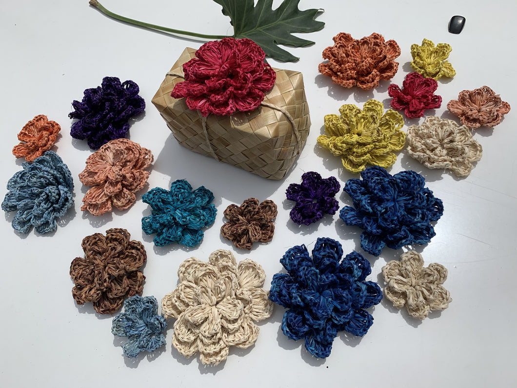 Crocheted abaca flowers - Claire's Handicrafts