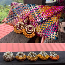 Load image into Gallery viewer, Crocheted rattan earrings - Claire&#39;s Handicrafts
