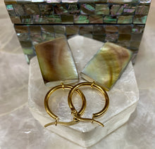 Load image into Gallery viewer, Mother of pearl hoop earrings
