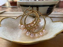 Load image into Gallery viewer, Freshwater pearl hoop earrings - Claire&#39;s Handicrafts
