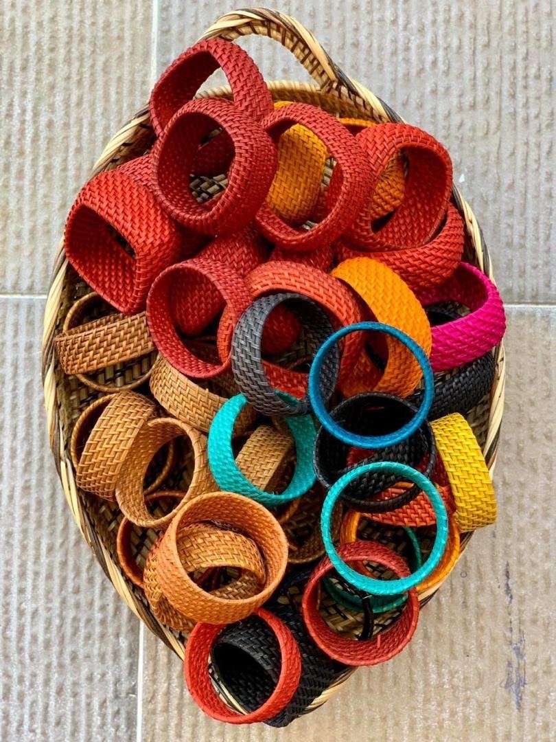 Colorful rattan bangles