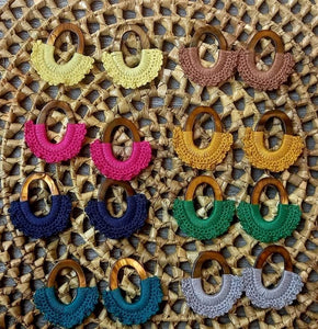 Mother of pearl crocheted earrings