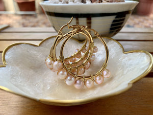 Freshwater pearl hoop earrings - Claire's Handicrafts